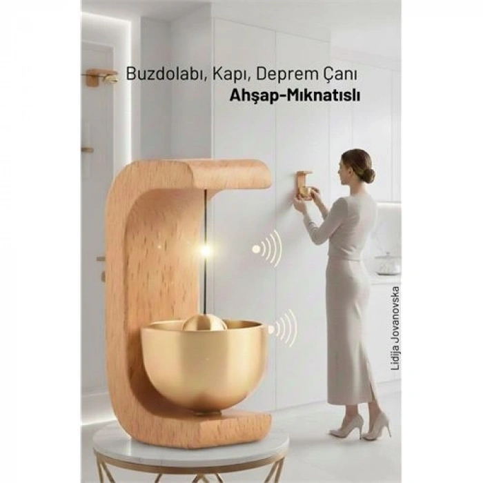 Nevamel® Ahşap Kapı Çanı - Deprem Zili - Dekoratif Zil -Japon Rüzgar Çanı  Yapışkanlı ve Mıknatıslı