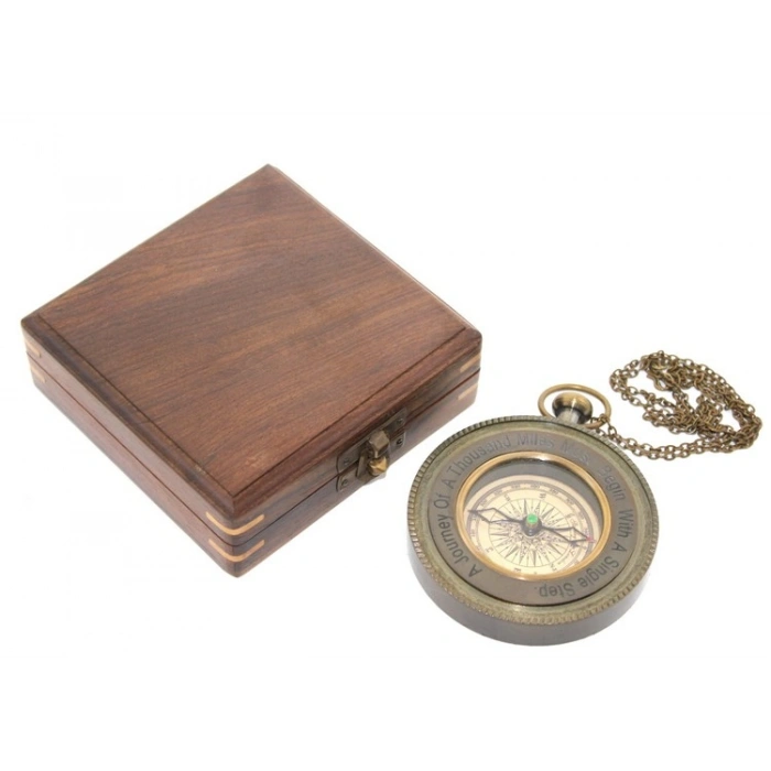 Nevamel Ahşap Kutulu Pusula Model 4