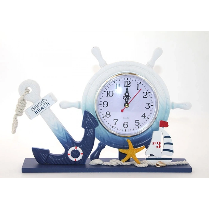 Nevamel Ahşap Marin Dümenli Saat Model 1