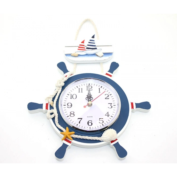 Nevamel Ahşap Marin Dümenli Saat Model 2