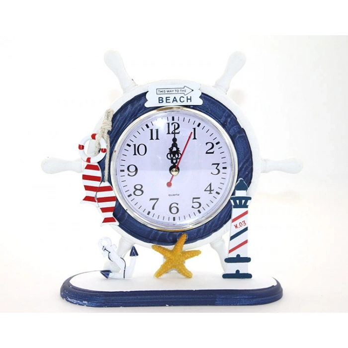 Nevamel Ahşap Marin Dümenli Saat Model 3