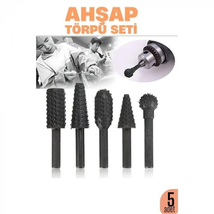 Nevamel® Ahşap Oyma Törpü Seti –5li Matkap Ucuna Şekillendirme Takımı