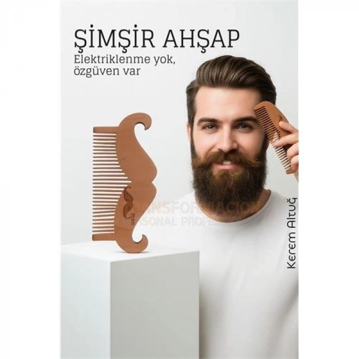 Nevamel® Ahşap Sakal ve Bıyık Tarağı – Antistatik Şimşir Tarak