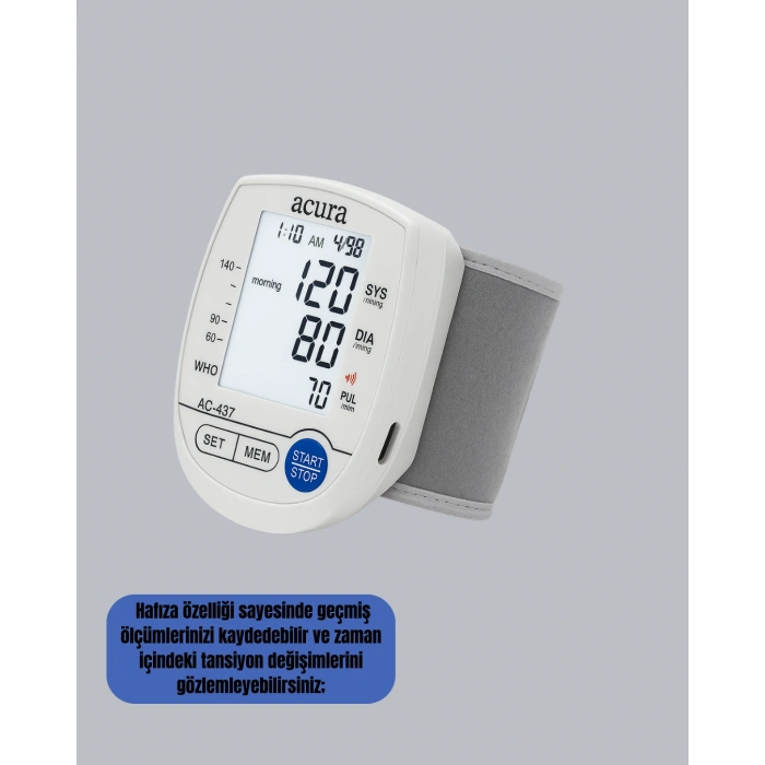 Nevamel® Akıllı Bilek Tansiyon Aleti Hem Şarjlı Hem Pilli Kolay Ölçüm