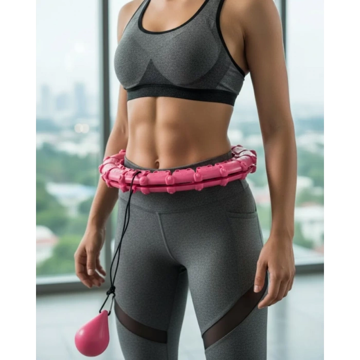 Nevamel® Akıllı Hula Hoop Çemberi 24 Parça Ayarlanabilir Mor Zayıflama Halkası