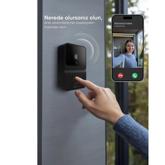 Nevamel® Akıllı Kapı Zili Kamera Gece Görüşlü Çift Yönlü Sesli WiFi