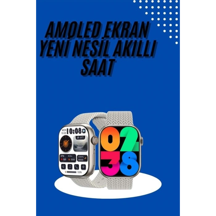 Nevamel® Akıllı Kol Saat Amoled Ekran Android ve İOS Uyumlu Arama Konuşma