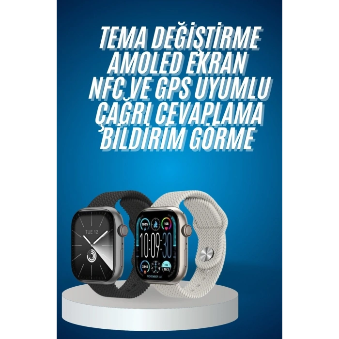 Nevamel® Akıllı Kol Saat Amoled Ekran Android ve İOS Uyumlu Arama Konuşma