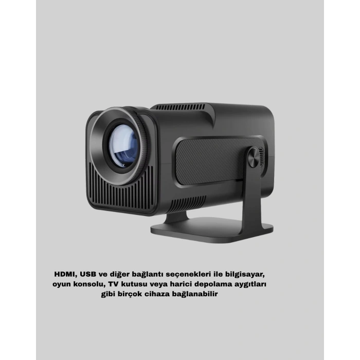 Nevamel® Akıllı Projeksiyon Cihazı HDMI USB Bağlantılı Taşınabilir Enerji Tasarruflu