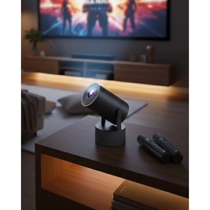 Nevamel® Akıllı Projeksiyon Cihazı Karaoke Mikrofonlu 1080P Android