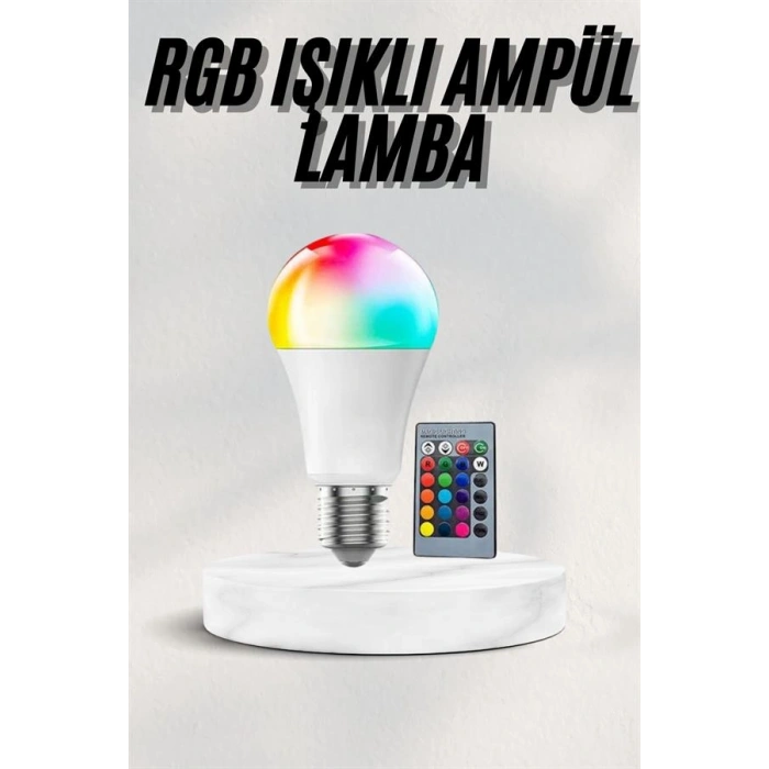 Nevamel Akıllı RGB Led Ampul Led Uzaktan Kumandalı Renk Değiştiren Ampul