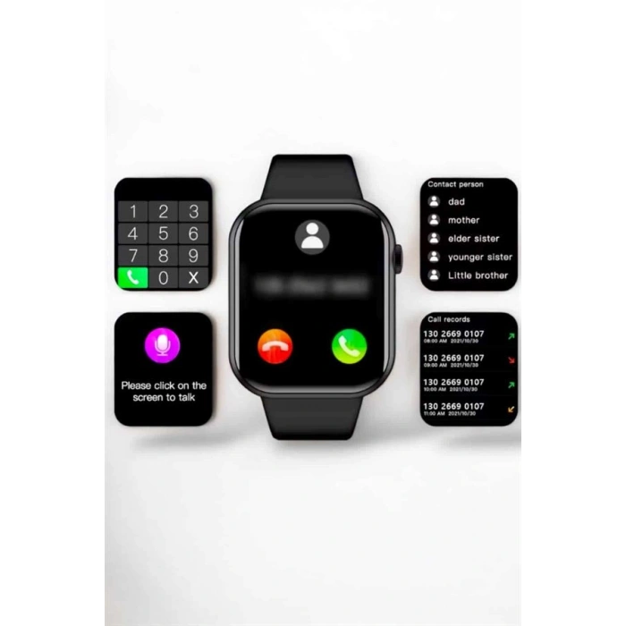 Nevamel Akıllı Saat Arama Cevaplayan Dokunmatik Ekran Bleutooth Bağlantılı