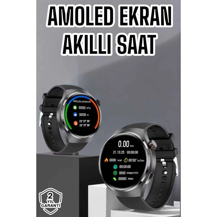 Nevamel Akıllı Saat Bluetooth Bağlantılı Amoled Ekran Uyku ve Sağlık Takibi