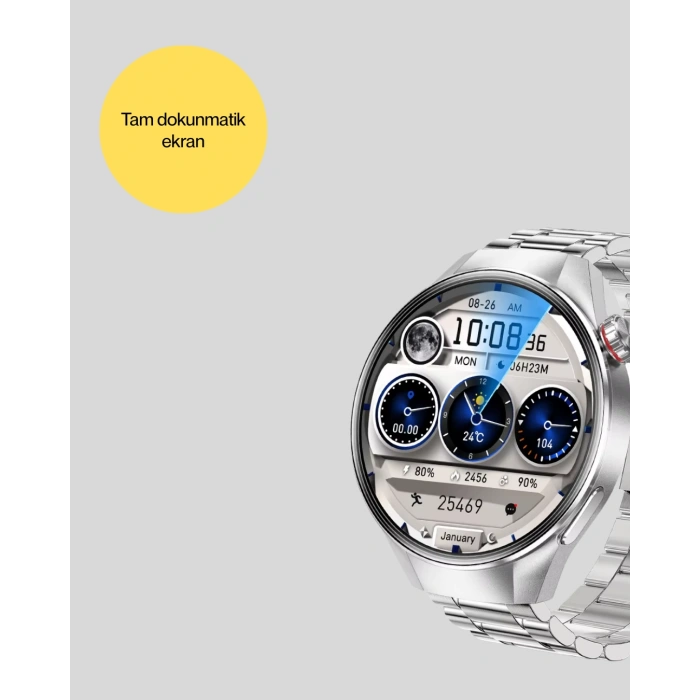 Nevamel® Akıllı Saat Bluetooth Görüşme Destekli – Spor Sağlık ve Bildirim Özellikli