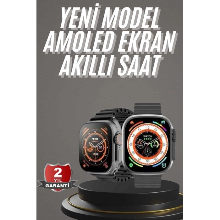 Nevamel® Akıllı Saat Kordon Hediyeli Güçlü Batarya Kapasiteli Titreşimli Bildirim Görme Unisex