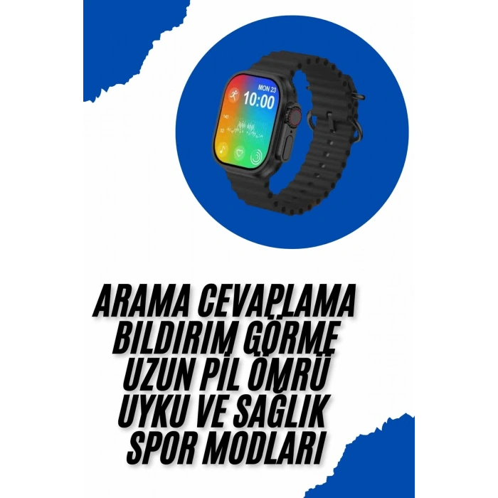 Nevamel Akıllı Saat Sağlık Takibi Kalp Atışı Adımsayar Ultra Yeni Nesil nefes Egzersizi