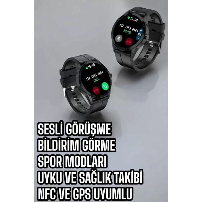 Nevamel® Akıllı Saat Sesli Görüşme Bluetooth Bağlantılı 3 Kordonlu