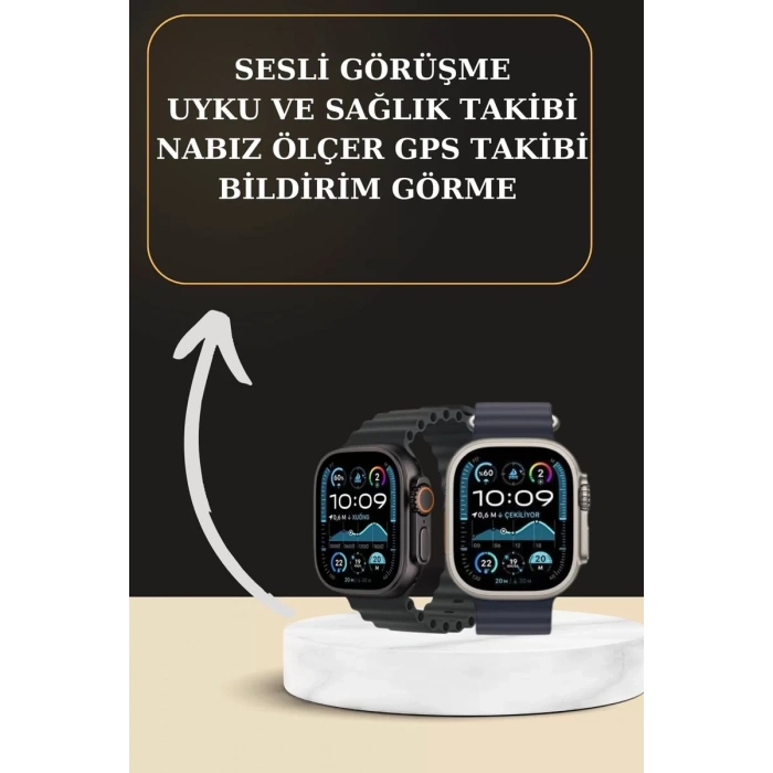 Nevamel® Akıllı Saat Sesli Görüşme Titreşimli GPS Bağlantısı Müzik Dinleme Sosyal Medya Bildirimleri