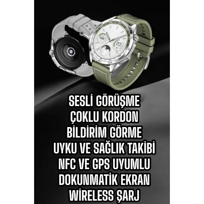 Nevamel Akıllı Saat Sesli Görüşme Uyku ve Sağlık Takibi NFC Uyumlu