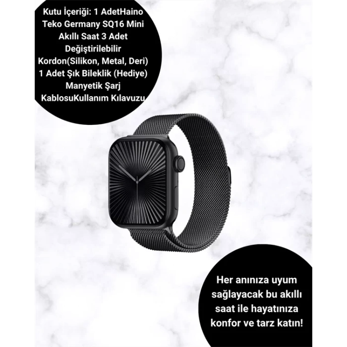 Nevamel® Akıllı Saat SQ-16 Mini Series 10 | Unisex Tasarım Sağlık ve Spor Takibi