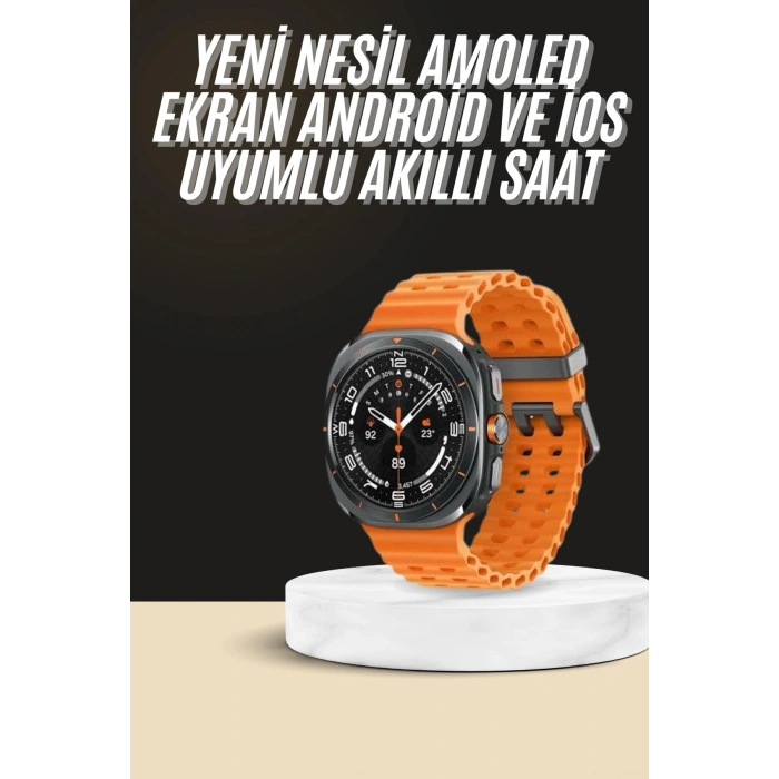 Nevamel® Akıllı Saat Unısex Zarif Görünümlü Titanyum Kasa Amoled Ekran Müzik Dinleme