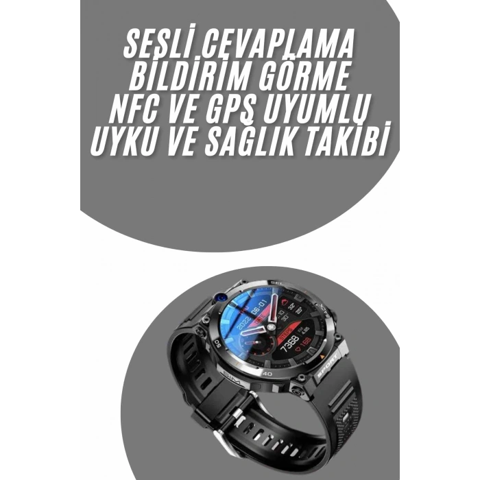 Nevamel Akıllı Saat Yeni Model Sesli Asistan Bildirim Görme Bluetooth Bağlantılı Müzik Dinleme