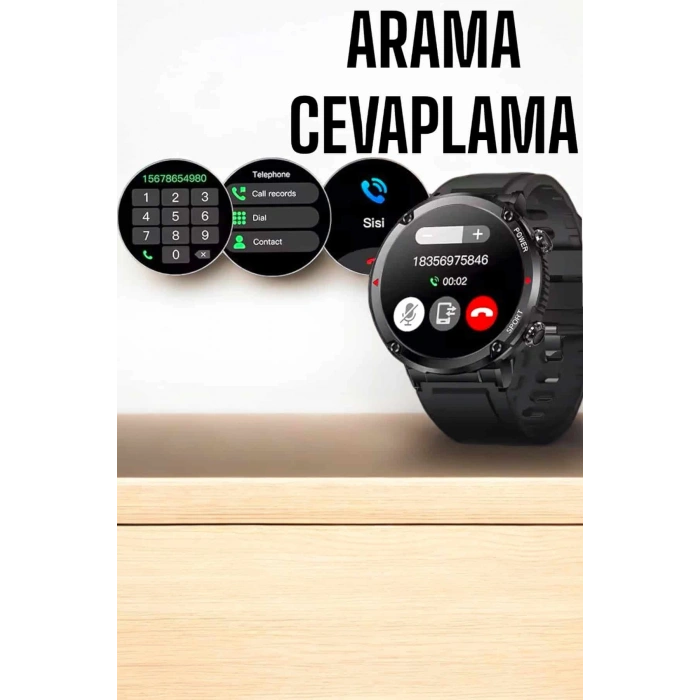 Nevamel® Akıllı Saat Yeni Nesil Bluetooth Bağlantılı Uyku ve Sağlık Takibi NFC ve GPS