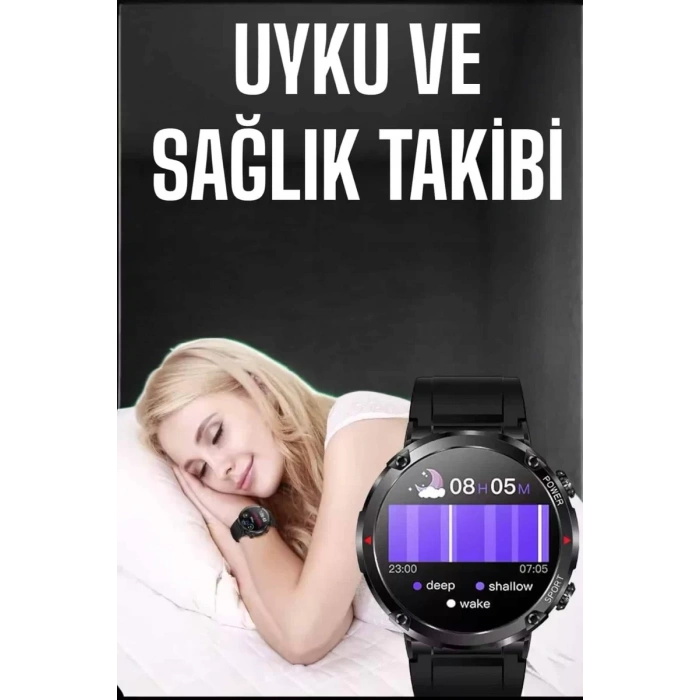 Nevamel® Akıllı Saat Yeni Nesil Bluetooth Bağlantılı Uyku ve Sağlık Takibi NFC ve GPS