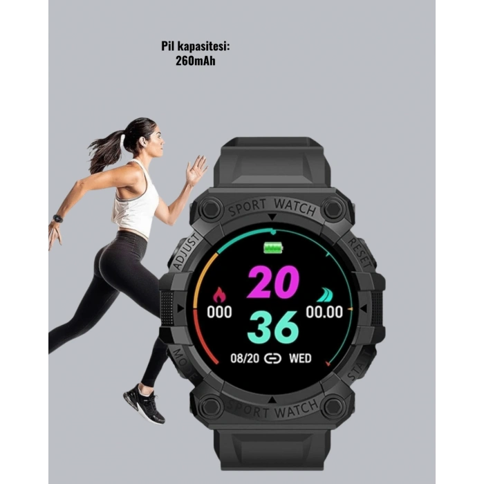 Nevamel® Akıllı Spor Saat – Nabız Ölçer Adım Sayar ve Kalori Takipli