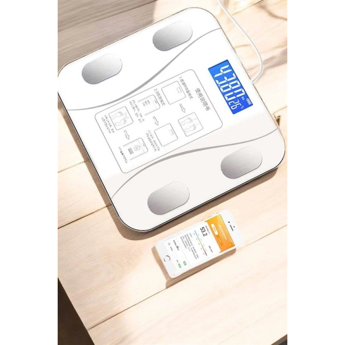 Nevamel Akıllı Tartı Bluetooth Bağlantılı Yağ Ölçebilen Tartı Yeni Nesil