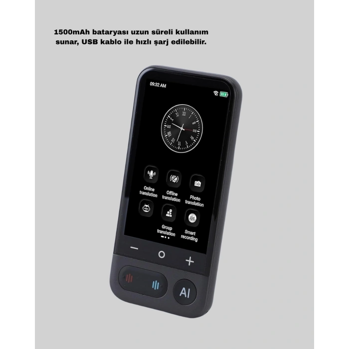 Nevamel® Akıllı Taşınabilir Tercüman – 17 Çevrimdışı 139 Çevrimiçi Dil Desteği