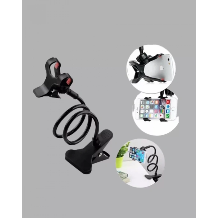 Nevamel® Akrobat Masaüstü Mandallı Telefon Tutucu 360 Derece Dönebilen