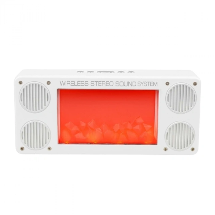 Nevamel Alev Şömine Efektli Bluetooth Hoparlör Beyaz