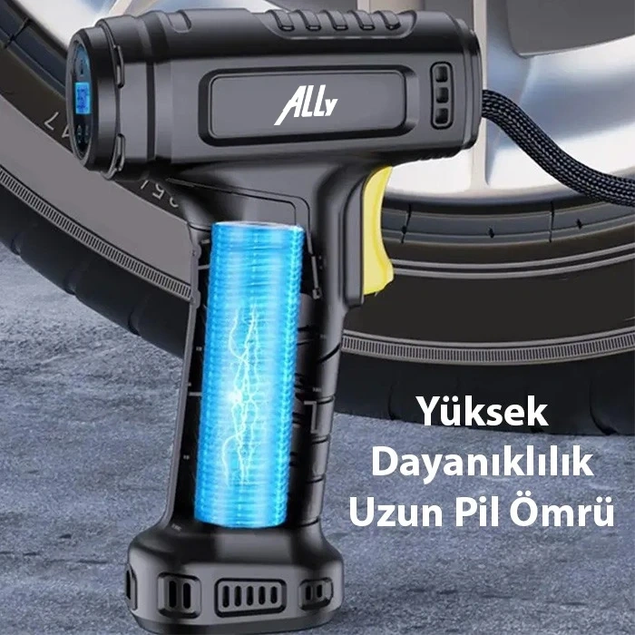 Nevamel ALLY 120W Kablosuz Basınç Göstergeli Mini Hava Popmpası KompresörST-5007C-(5775)