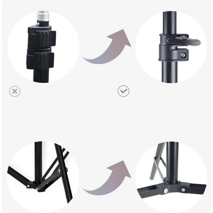 Nevamel Ally 130cm Işık Ayağı Tripod Standı 3 Ayaklı Tripod Işık Ayağı 1.3 Metre-(5775)