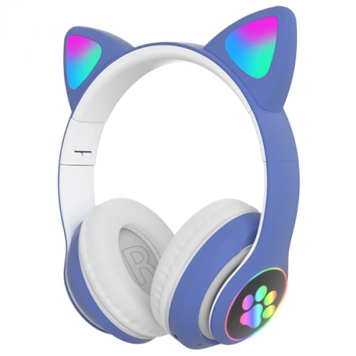 Nevamel® ALLY 23M Kedi Kulak Kulaküstü Bluetooth 5.0 Kablosuz Kulaklık Led Işıklı-(5775)