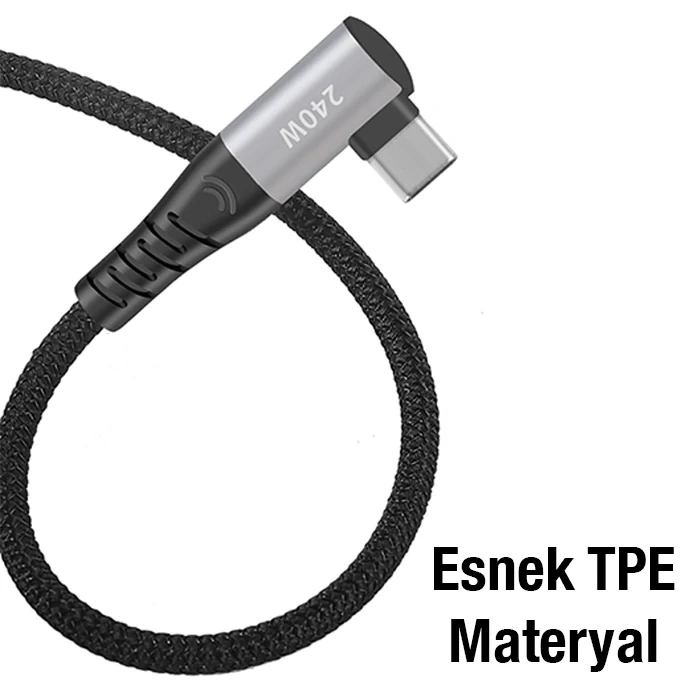 Nevamel ALLY 240W Type-C To Type-C Yatay Laptop-Telefon Hızlı Data ve Şarj Kablosu-(5775)