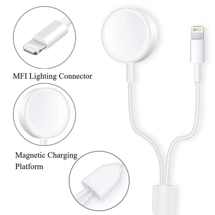 Nevamel Ally 2in1 Apple Watch Şarj- İPhone Usb Şarj Kablosu-(5775)