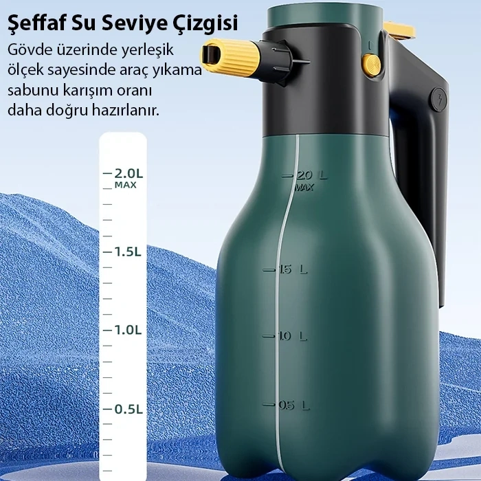 Nevamel ALLY 2L Yüksek Basınçlı Şarjlı Köpük Makinası Oto Yıkama Pompası Köpük Püskürtücü-(5775)