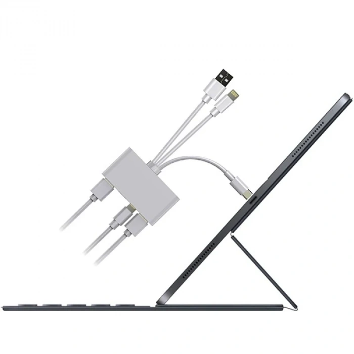 Nevamel ALLY 3 İN1  İPhone+Usb C+ Usb A Kamera Okuyucu Kart Okuyucu-(5775)