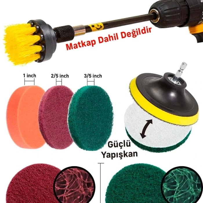 Nevamel ALLY 31 Parça Çok Amaçlı Ev Banyo ve Araç Matkap Ucu Temizlik Seti-(5775)