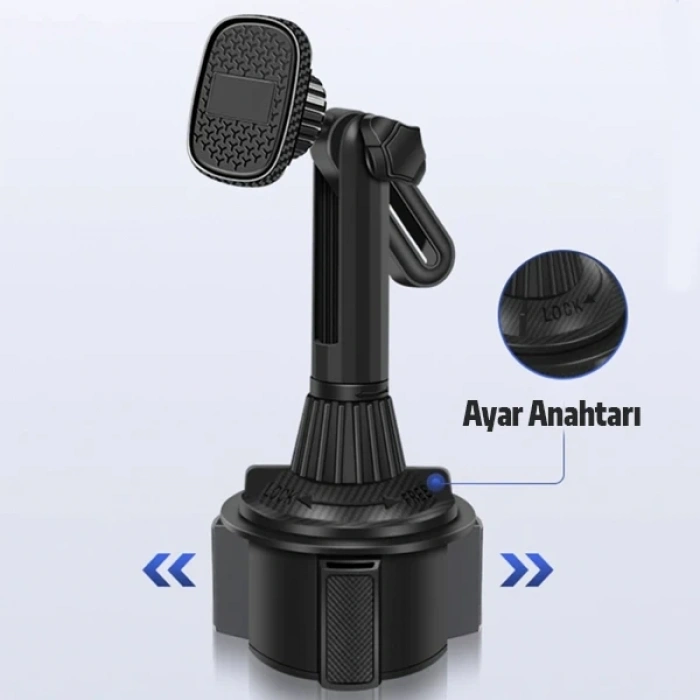 Nevamel Ally 360 Derece Döner Manyetik Araç Içi Telefon Tutucu - Bardak Tutucu Yeri i?çin-(5775)