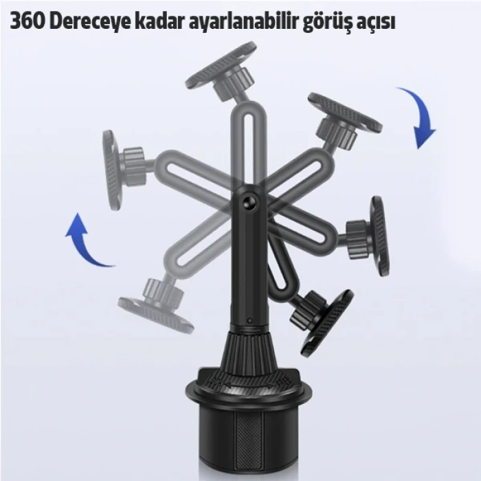 Nevamel Ally 360 Derece Döner Manyetik Araç Içi Telefon Tutucu - Bardak Tutucu Yeri i?çin-(5775)