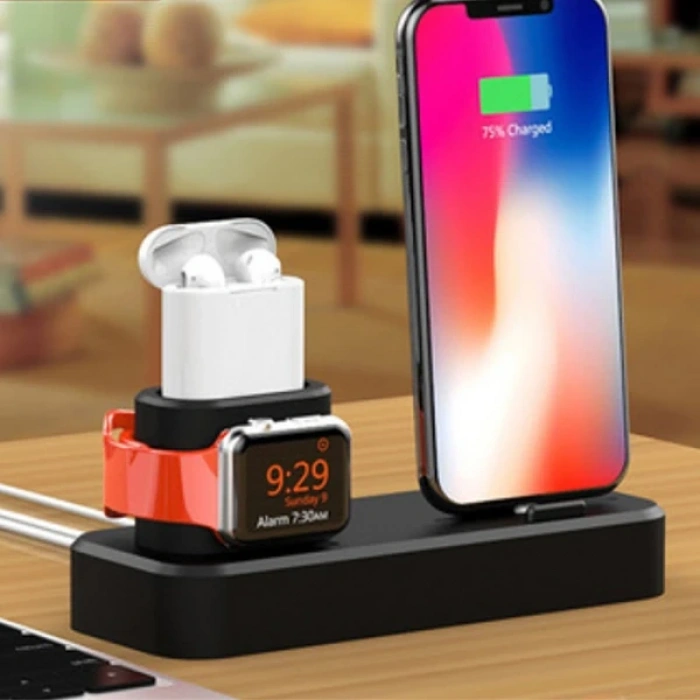 Nevamel Ally 3in1 Charging Base İPhone+ İwatch+ İPods Silikon Şarj Standı-(5775)