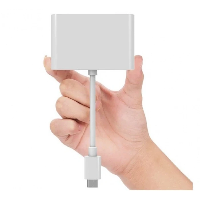 Nevamel ALLY 4k Type C Hdmi Görüntü Aktarıcı 3 İn1 Şarj Usb Çıkışlı Kablo-(5775)