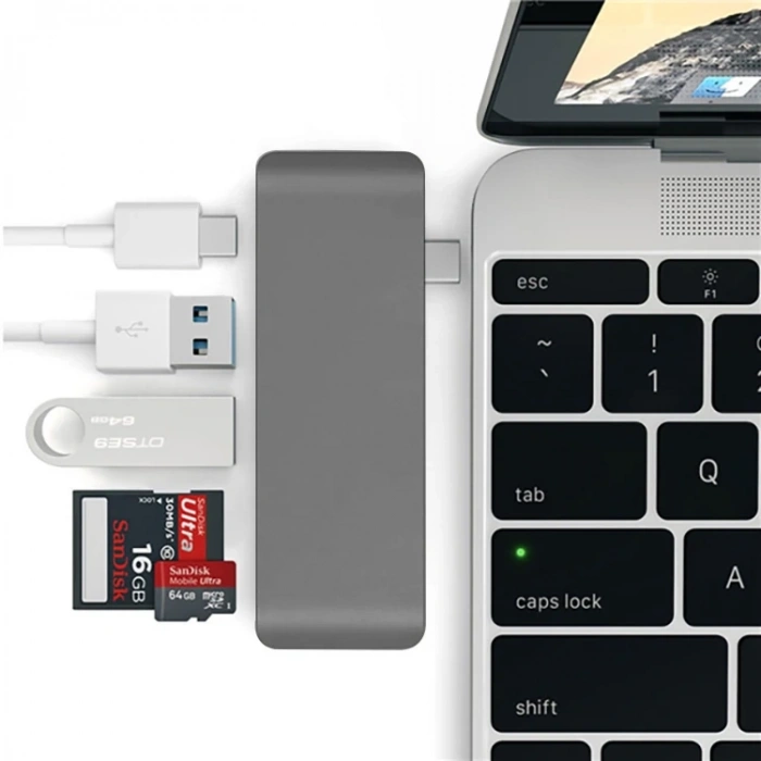 Nevamel Ally 5 İn1 Usb-C Hub 3.0 Type-C Şarj Kart Reader Type-C Bütün Cihazlar İçin-(5775)
