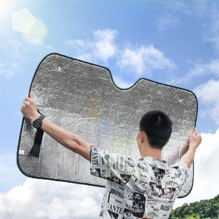 Nevamel ALLY 5 Katmanlı Alüminyum Katlanabilir Araç Ön Cam Güneşliği -140x70 Isı Yalıtımlı-(5775)