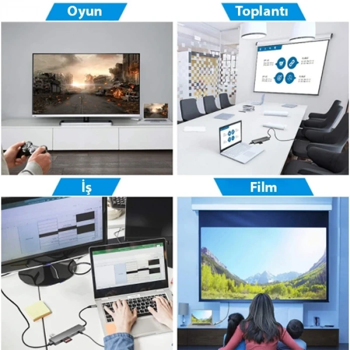 Nevamel ALLY  9 İn1 Type C Hub 4k 30hz Hdmi Usb 3.0SdPD Adaptör-(5775)