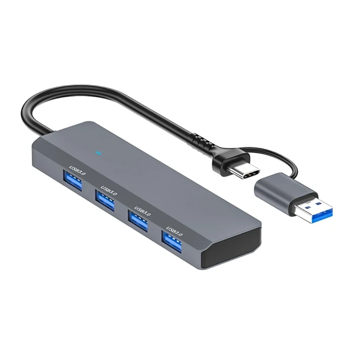 Nevamel ALLY ADS-305D 4in1 USB/Type-C to 4X USB3.0 HUB Çoğaltıcı Çevirici Dönüştürücü Adaptör-(5775)