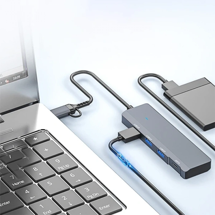 Nevamel ALLY ADS-309D 4 Portlu USB+Type-C USB 3.0 Çoklayıcı Data HUB Adaptör-(5775)